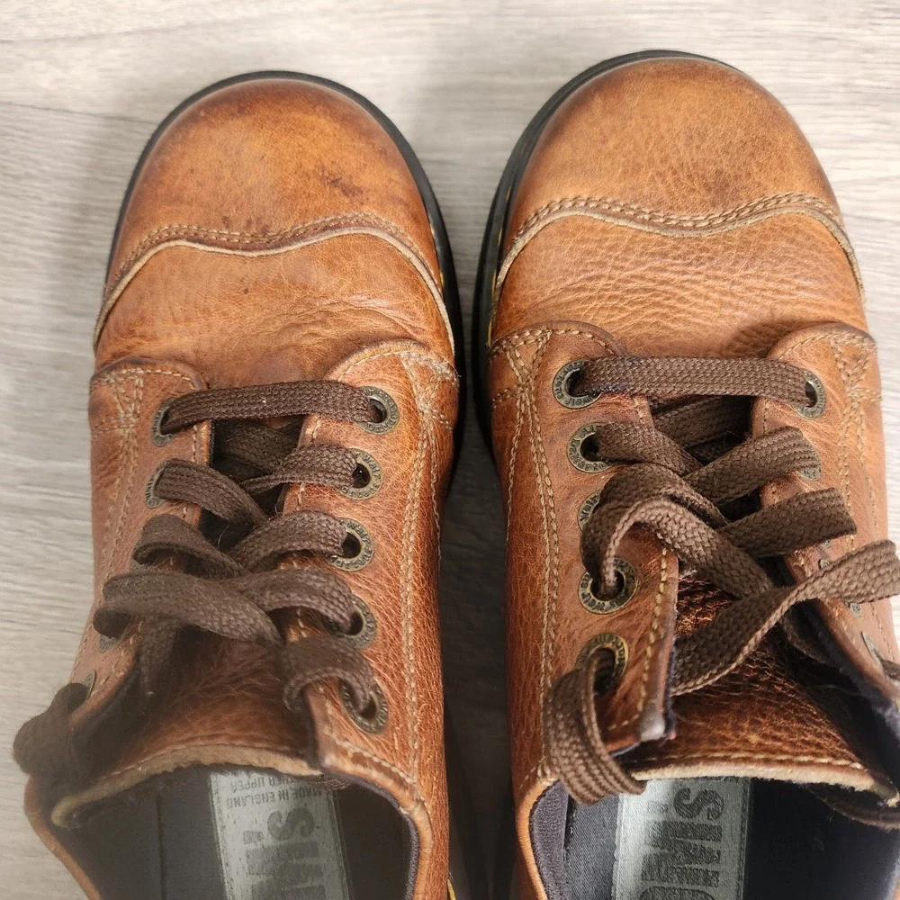 Vintage Dr Martens Brown Leather‎ Shoes Size 6 Y2K Wingtip Brogue Oxford Chunky